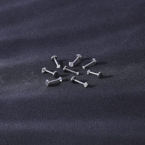 20G 18G 16G 6mm Threadless Push in Nose Stud Rings for Women Men Stainless Steel Nose Studs Nostril Piercing Jewelry CZ Nose Rings Studs1.5MM 2MM 2.5MM 3MM 8Pcs Black Silver 14K Gold Filled in Saudi Arabia