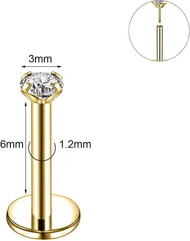 20G 18G 16G 6mm Threadless Push in Nose Stud Rings for Women Men Stainless Steel Nose Studs Nostril Piercing Jewelry CZ Nose Rings Studs1.5MM 2MM 2.5MM 3MM 8Pcs Black Silver 14K Gold Filled in Saudi Arabia