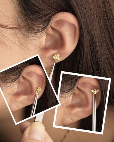 Jewseen 3pcs Bee Cartilage أقراط 16g داخليًا محارة محارة - مجوهرات 316L من الفولاذ المقاوم للصدأ اللولب حلق الذهب الوردي تراجوس أزرار ورقة الشفاه للنساء الرجال in Saudi Arabia