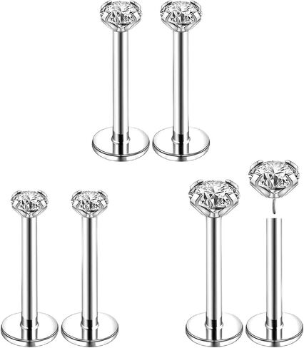 20G 18G 16G 6mm Threadless Push in Nose Stud Rings for Women Men Stainless Steel Nose Studs Nostril Piercing Jewelry CZ Nose Rings Studs1.5MM 2MM 2.5MM 3MM 8Pcs Black Silver 14K Gold Filled in Saudi Arabia