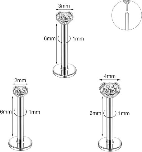 20G 18G 16G 6mm Threadless Push in Nose Stud Rings for Women Men Stainless Steel Nose Studs Nostril Piercing Jewelry CZ Nose Rings Studs1.5MM 2MM 2.5MM 3MM 8Pcs Black Silver 14K Gold Filled in Saudi Arabia