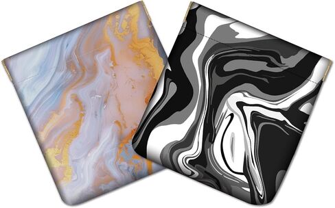 Creatcabin 2pcs Snap Closure Organizer Leather Pu Mini Wallet Coin Prestoreger Pouch Pouch Marble Squeez in Kuwait