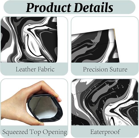 Creatcabin 2pcs Snap Closure Organizer Leather Pu Mini Wallet Coin Prestoreger Pouch Pouch Marble Squeez in Kuwait