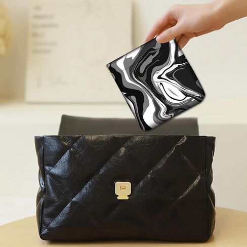 Creatcabin 2pcs Snap Closure Organizer Leather Pu Mini Wallet Coin Prestoreger Pouch Pouch Marble Squeez in Kuwait