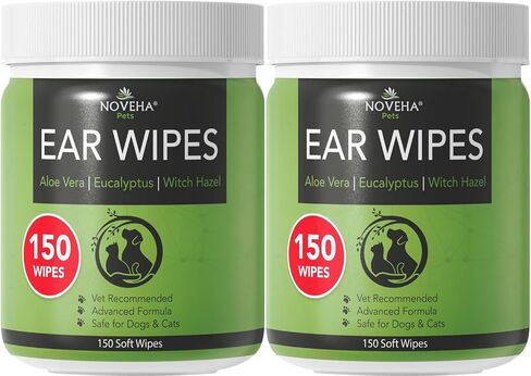 NOVEHA 240 Wrinkle XL Wipes for Dogs | Wrinkle Wipes for Bulldog, French Bulldog, Pug, Bulldog – Wipes for Multiple Areas Removes Dirt, Wrinkles, Folds, Tear Stain, Tail Pockets & Paws in Saudi Arabia