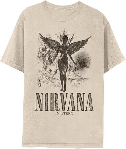 nirvana in utero logo logo الكبار الأكمام القصيرة t Shirt 90s Grunge Music Music Tees Tees in Kuwait