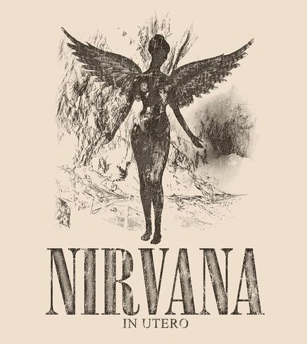 nirvana in utero logo logo الكبار الأكمام القصيرة t Shirt 90s Grunge Music Music Tees Tees in Kuwait