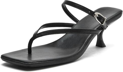 DADAWEN Women's Kitten Heels Thong Sandals Square Open Toe Buckle Slip On Flip Flops Heels Sexy Fashion Summer Dressy Wedding Party Pumps Heeled Sandals in Saudi Arabia