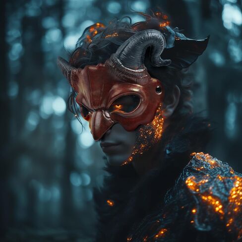 VZQI Demon Mask Devil Half Face Halloween Masquerade Cosplay Props للبالغين in Saudi Arabia