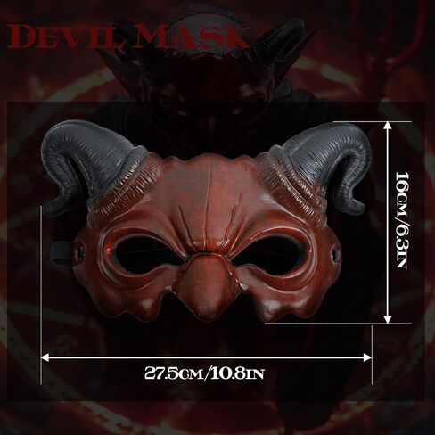 VZQI Demon Mask Devil Half Face Halloween Masquerade Cosplay Props للبالغين in Saudi Arabia
