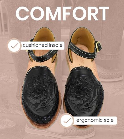 Macarena Collection Womens Shoes Leather Sandals Ankle for Women | Huarache Handmade Mexican Sandals Women | Comfortable & Stylish Womens Sandals 911 in Saudi Arabia