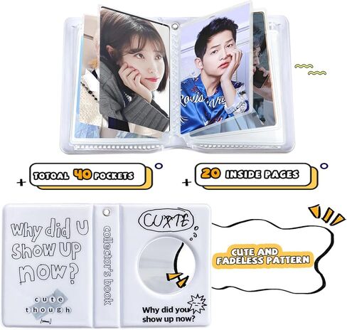 كتاب حامل بطاقات الصور Kpop مقاس 3 بوصات، ألبوم صور صغير Kpop Kpop Photocard Binder، كتاب تجميع بطاقات الصور المجوفة Kpop Photocard المجوف من Love Heart 32 جيبًا، حامل بطاقات صور محمول مع قلادة قلب الحب in Kuwait