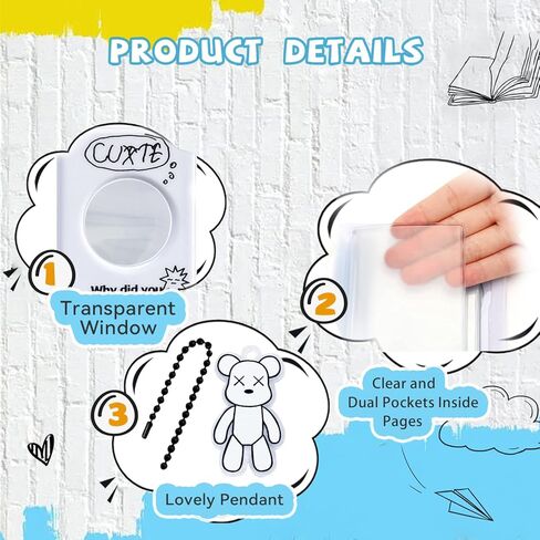 كتاب حامل بطاقات الصور Kpop مقاس 3 بوصات، ألبوم صور صغير Kpop Kpop Photocard Binder، كتاب تجميع بطاقات الصور المجوفة Kpop Photocard المجوف من Love Heart 32 جيبًا، حامل بطاقات صور محمول مع قلادة قلب الحب in Kuwait