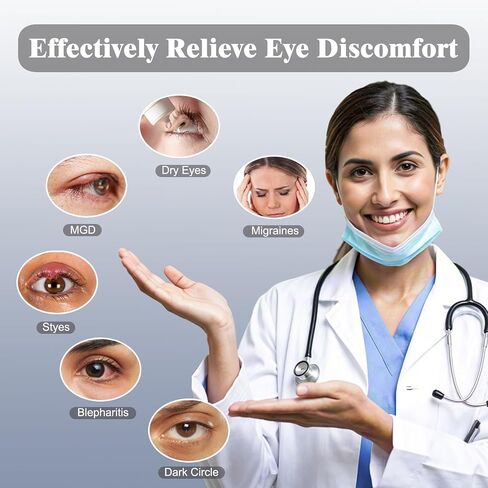 Rechargeable Cordless Heated Eye Mask for Dry Eyes - Adjustable Temperature Portable Eye Warm Compress for Migraines Styes Sinus & Sleep Ideal Gift for Men Women in Saudi Arabia