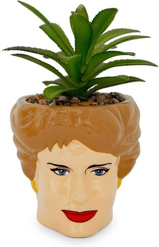 الفضة بوفالو The Golden Girls Sophia Face Mini Ceramic Planter Decor | برنامج تلفزيوني رسمي Collectible | وعاء زهرة صغير للنباتات الداخلية ، يشمل عصاري الاصطناعي | 3 بوصات in Kuwait