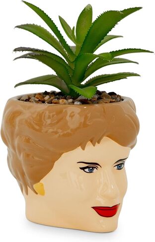 الفضة بوفالو The Golden Girls Sophia Face Mini Ceramic Planter Decor | برنامج تلفزيوني رسمي Collectible | وعاء زهرة صغير للنباتات الداخلية ، يشمل عصاري الاصطناعي | 3 بوصات in Kuwait