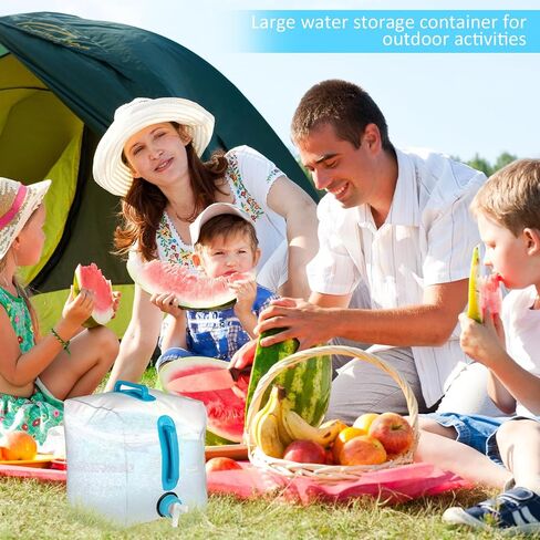 3 Pack Collapsible Water Container with Spigot, 5.3 Gallon Foldable Camping Water Container Portable Camping Water Storage Carrier Jug for Outdoors Hiking Backpack Emergency Kit in Kuwait