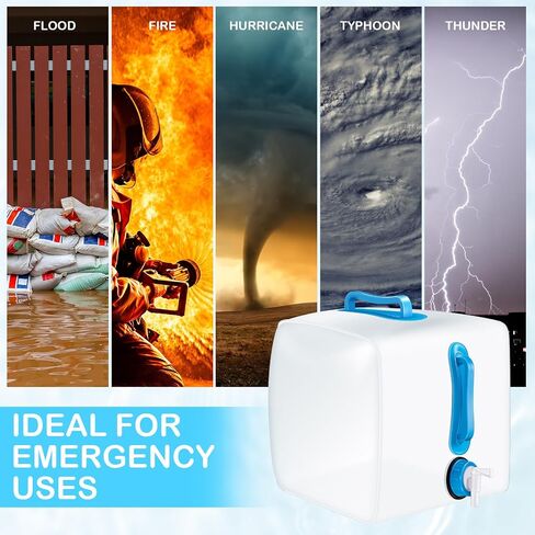 3 Pack Collapsible Water Container with Spigot, 5.3 Gallon Foldable Camping Water Container Portable Camping Water Storage Carrier Jug for Outdoors Hiking Backpack Emergency Kit in Kuwait