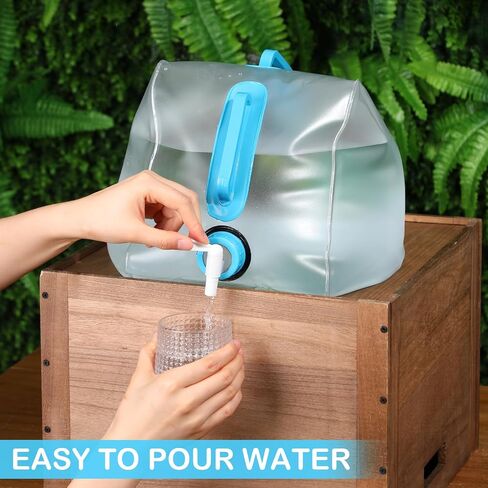 3 Pack Collapsible Water Container with Spigot, 5.3 Gallon Foldable Camping Water Container Portable Camping Water Storage Carrier Jug for Outdoors Hiking Backpack Emergency Kit in Kuwait