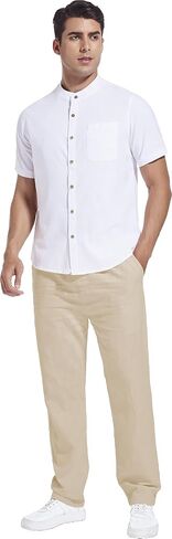 Hoerev Linen Cotton Casual Trousers - Breathe Easy with Lightweight Beach Shore Pants in Saudi Arabia