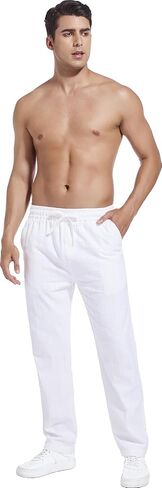 Hoerev Linen Cotton Casual Trousers - Breathe Easy with Lightweight Beach Shore Pants in Saudi Arabia