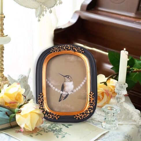 SIKOO 2.5x3.5 Vintage picture frames Small Wallet Size Picture frames Wall Mount and Tabletop Vintage Wall Decor Green and Gold in Saudi Arabia