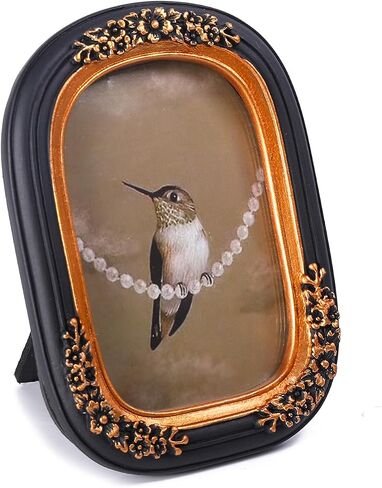 SIKOO 2.5x3.5 Vintage picture frames Small Wallet Size Picture frames Wall Mount and Tabletop Vintage Wall Decor Green and Gold in Saudi Arabia
