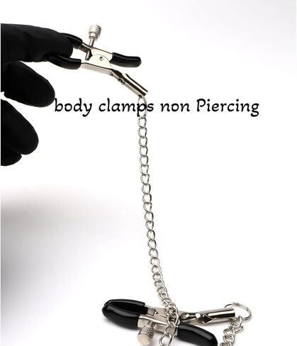 Body Chain Necklace Non Piercing for Adults Couples Stainless Steel Adjustable Pressure Body Clips Necklace Clamp with Chain Non-Piercing Jewelry in Saudi Arabia
