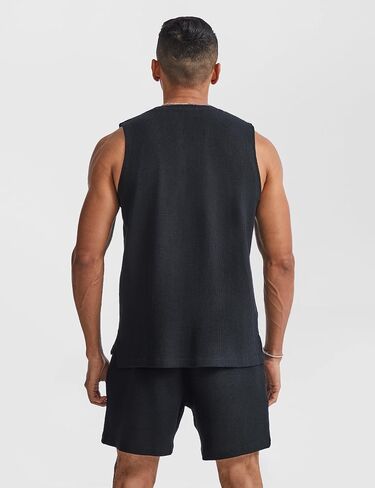 Ouber Men's Athletic Waffle Tank Top – Sleeveless Cotton Gym Shirt for Workout & Running in Saudi Arabia