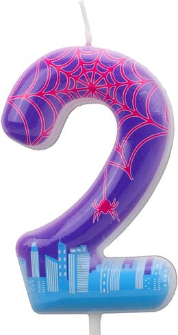 شمعة رقم عيد ميلاد العنكبوت ، كعكة العنكبوت الأرجواني العنكبوت الشمعة رقم شمعة لمستلزمات الحفلات الزخارف ذات الطابع الهالوين (3) in Kuwait