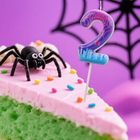 شمعة رقم عيد ميلاد العنكبوت ، كعكة العنكبوت الأرجواني العنكبوت الشمعة رقم شمعة لمستلزمات الحفلات الزخارف ذات الطابع الهالوين (3) in Kuwait