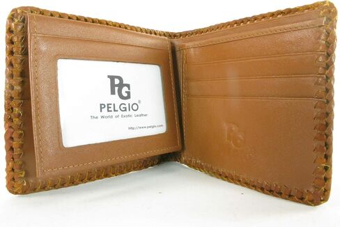 Genuine Crocodile Alligator Backbone Skin Handmade Bifold Wallet (Tan Brown) in Kuwait