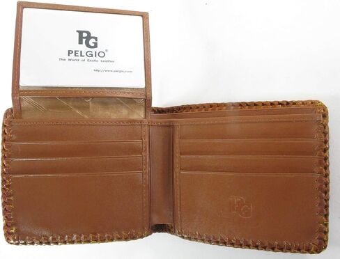 Genuine Crocodile Alligator Backbone Skin Handmade Bifold Wallet (Tan Brown) in Kuwait