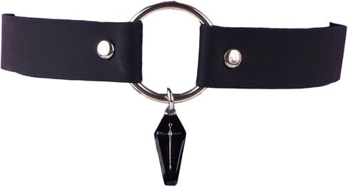 Pentagram Star Choker Necklace, Black O Ring Pentagram Suede Choker with Small Pagan Pendant, Adjustable Handmade Thick Gothic Chokers for Women, Wicca Black Choker Goth Accessories for Women in Saudi Arabia