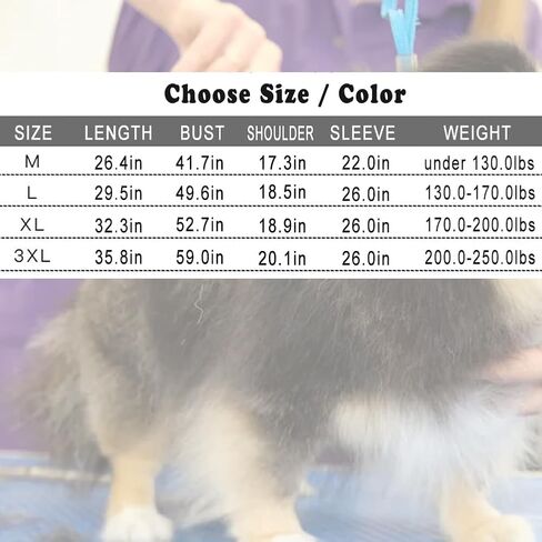 Dog Grooming Smock for Men Women, Anti-Static Smock for Pet Shop Dog Cat Grooming Bathing, Short Sleeves, Water Resistant and Hair Proof, (Solid Black M) in Saudi Arabia