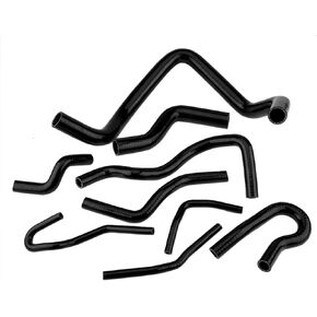 9pcs Silicone Auto Radiator Hose Kit, Coolant Pipe Car Radiator Hoses for D15 D16 SOHC EG/EK 1992-2000 (Black)