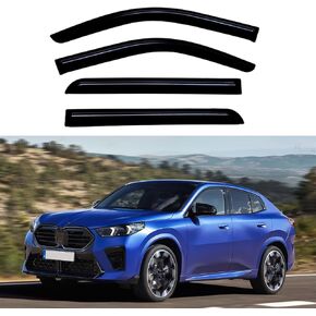 Window Visor Compatible with BMW X5 2007-2018, 4PC Rain Guard Tape-On Extra Durable Sun Wind Air Side Vent Window Deflector,4Pcs