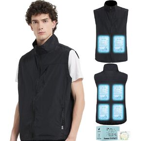 Cooling Vest for Men and Women, with 24 Ice Bags, 6 Cooling Zones, Unique Gift for Summer