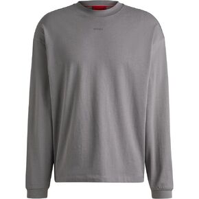 HUGO Men's Center Logo Mock Neck Long Sleeve Shirt