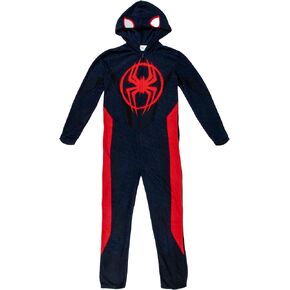 Spider-Man Miles Morales Men's Hooded Union Suit with Leg Hem