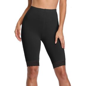 VOGUEMAX Women's Short Leggings Stretchy Slip Shorts Mid Thigh Lightweight Pants