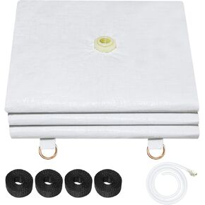 5 x 5ft Ceiling Leak Diverter with Hose and Grommets Heavy Duty Roof Leak Diverter White Leak Diverter Tarp with Hose Water Diverter Tarp for Roof Leak Fix