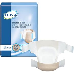 TENA Stretch Plus Adult Incontinence Briefs Large/X-Large Moderate Absorbency, 36 Count, 1 Pack