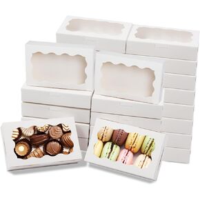 10 Set Cake Boxes with Window, 10" x 10" x 8" White Tall Bakery Box Set (10pcs Boxes & 10pcs Boards), Paperboard Cake Baker Box for Bakery, Cakes, Pastries