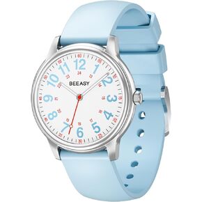 Beeasy Nurse مراقبة مقاومة للماء للمهنيين الطبيين الطلاب الرجال الرجال ، والساعات مع التمريض المستعملة 12/24 ساعة ، وسهولة قراءة الاتصال الهاتفي وفرقة السيليكون ، الوقت العسكري luminouse in Kuwait