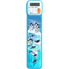 3D Penguins Digital Bookmark and Reading Timer - Blue