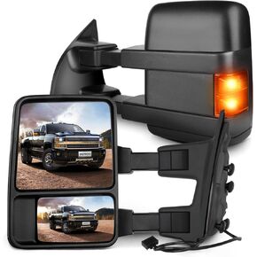 مرايا القطر Scitoo متوافقة مع 1999-2016 لـ FORD لـ F250 لـ F350 لـ F450 لـ F550 Super Duty Tow Mirrors Adjustment مع دخان إشارة إلى زوج