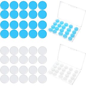 40 PCS Moldable Silicone Ear Plugs for Sleeping, Soft Reusable Noise Cancelling Silicone Earplugs with Storage Box for Concerts Swimming Snoring Airplane Musicians Motorcycle(White & Blue)