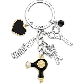 Ikacvb Cute Hair Stylist Gifts Hairdresser Keychain Gifts For Women Men Unique Hairstylist Gift Scissors Comb Charms