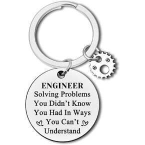 Engineer Keychain - Funny Engineering Student Gift for School Graduation, Mechanical, Architectural, Civil, and Software Engineers - Teacher Appreciation
